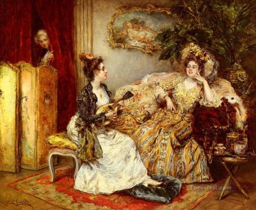 セレナーデの女 エドゥアルド・レオン・ガリド Oil Paintings